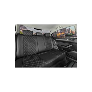 Dodge Nitro Lüx Yarı Deri Oto Koltuk Kılıfı Ön Arka Takım Set İst Serisi Tam Si̇yah Siyah