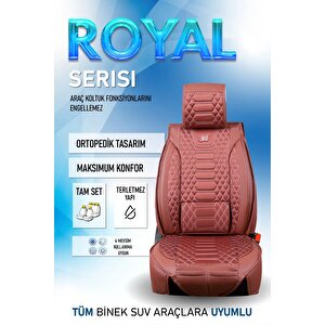 Honda Cr-v Lüx Deri Oto Koltuk Kılıfı Ön Arka Takım Set Royal Serisi Tarçin 97-18 Tarçın