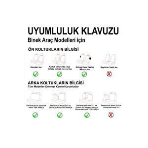 Opel Mokka X Lüx Deri Detaylı Oto Koltuk Kılıfı Ön Arka Takım Cyrus Si̇yah