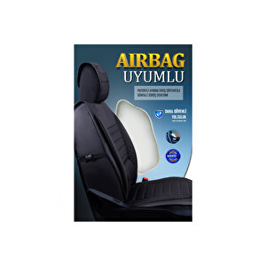 Alfa Romeo 145 Lüx Deri Oto Koltuk Kılıfı Ön Arka Takım Set Safir Serisi Tam Si̇yah