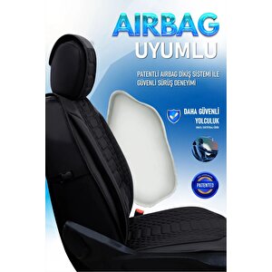 Peugeot 407 Lüx Deri Oto Koltuk Kılıfı Ön Arka Takım Set Royal Serisi Tam Si̇yah