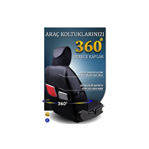 Volvo S40 Lüx Deri Oto Koltuk Kılıfı Ön Arka Takım Set Safir Serisi Tam Si̇yah