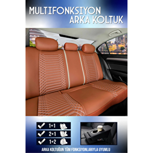 Ford Focus 1 Lüx Deri Oto Koltuk Kılıfı Ön Arka Takım Set Exclusive Taba Taba