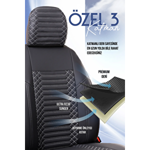 Mercedes Ml Lüx Deri Oto Koltuk Kılıfı Ön Arka Takım Set Exclusive Füme
