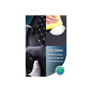 Kia Stonic Lüx Deri Oto Koltuk Kılıfı Ön Arka Takım Set Safir Serisi Si̇yah Beyaz