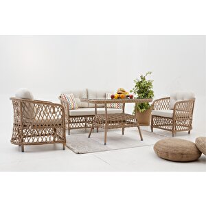 Palm Alüminyum Rattan 2+1+1+s Bahçe Balkon Oturma Grubu