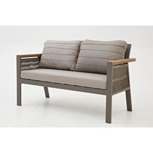 Capella Modern Bahçe Balkon Oturma Grubu (2+1+1+Masa) - Cappucino