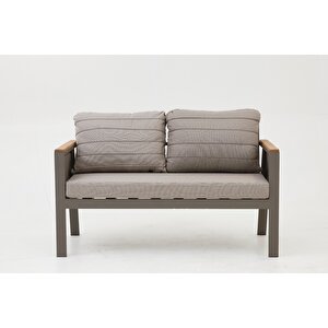Capella Modern Bahçe Balkon Oturma Grubu (2+1+1+Masa) - Cappucino