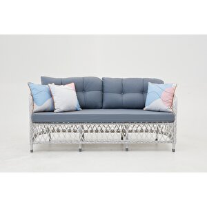 Palm Alüminyum Rattan  Oturma Grubu( 3+1+1+masa+ 2 Puf)