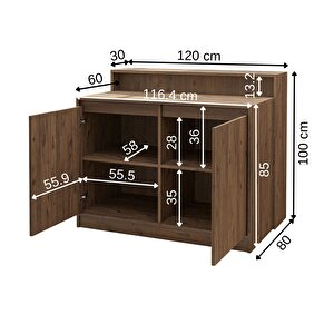 Cortado Bar Masası Dolaplı, Kapaklı Mutfak Masası, Yemek Masası , Mutfak Adası Atlantik Çam