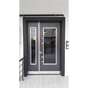 Antrasit Renk Camlı Apartman Giriş Kapıları