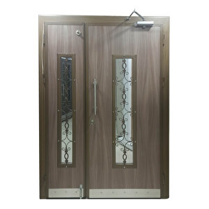 Ahşap Desenli Apartman Giriş Kapısı