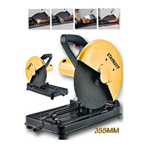 5800 Watt Çelik Dişli Şanzuman Bakır Sargılı 355mm Profil Ahşap Metal Kesim Makinesi Kafa Koparma