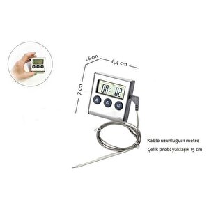 Bnj-24 Dijital Alarmlı Saplamalı Termometre Zamanlayıcı