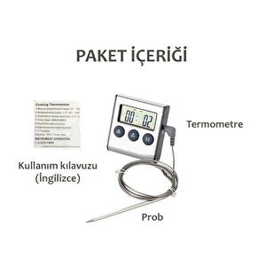 Bnj-24 Dijital Alarmlı Saplamalı Termometre Zamanlayıcı