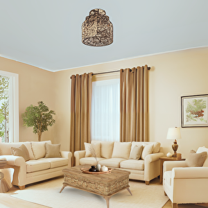 Zeren Akıllı Sehpa Lazer Desenli 4 Fonksiyonlu Atlantik Çam 90x39x60 Cm