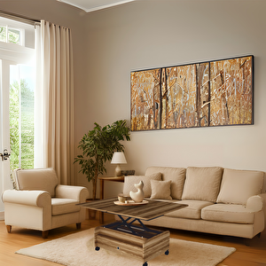 Serra Akıllı Sehpa Ceviz Tekerlekli Açılır Kapanır 2 Çekmeceli Fonksiyonlu Tabela 90x60 Cm