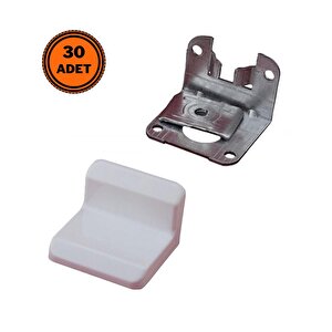 30 Adet Metali Mobilya Dolap Askı Aparatı Elemanı Beyaz 1,2 Mm