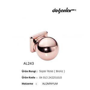 5 Adet Doğanlar Al-243 Mobilya Kulp Tek Vidalı Düğme Süper Rose Bronz
