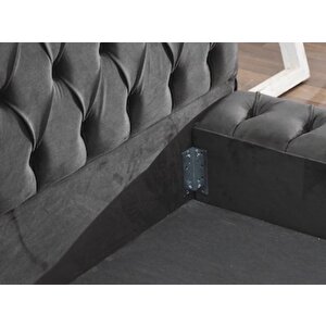 Çift Kişilik Baza Başlık Black Pearl Yatak Hariç 160x200 cm