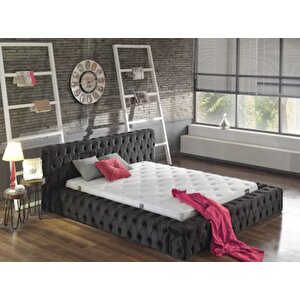 Çift Kişilik Baza Başlık Black Pearl Yatak Hariç 200x200 cm