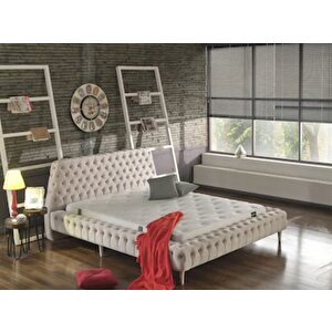 Çift Kişilik Baza Başlık Chester Krem 140x200
