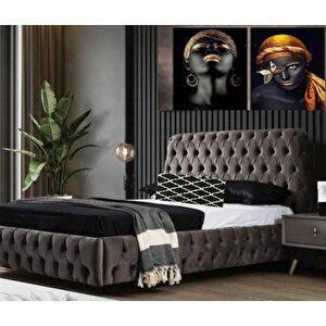 Niva Havuzlu Çift Kişilik Baza Başlık Chester Set 180x200 cm