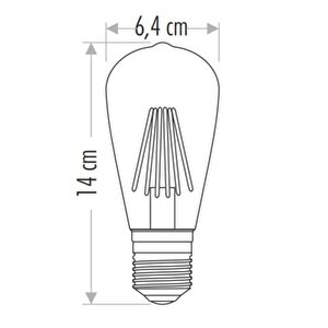 8w Rustik Led Ampul St-64 Amber E27 Cat Ct-4290