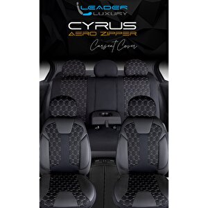 Mazda Cx3 Lüx Deri Detaylı Oto Koltuk Kılıfı Ön Arka Takım Cyrus Si̇yah Beyaz