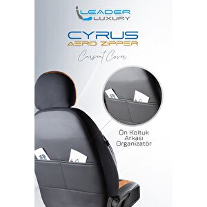 Nissan Navara Lüx Deri Detaylı Oto Koltuk Kılıfı Ön Arka Takım Cyrus Tarçin