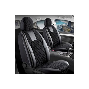 Fiat Siena Lüx Yarı Deri Oto Koltuk Kılıfı Ön Arka Takım Chester Si̇yah