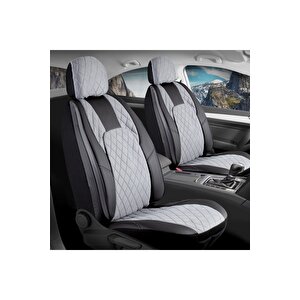 Ford Eco Sport Lüx Yarı Deri Oto Koltuk Kılıfı Ön Arka Takım Chester Füme