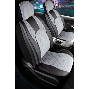 Ford Eco Sport Lüx Yarı Deri Oto Koltuk Kılıfı Ön Arka Takım Chester Füme