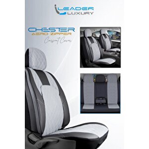 Ssanyoung Tivoli Lüx Yarı Deri Oto Koltuk Kılıfı Ön Arka Takım Chester Füme