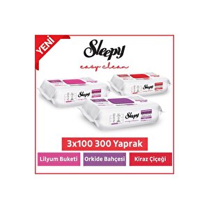Easy Clean Lilyum Buketi + Orkide Bahçesi + Kiraz Çiçeği 3x100 (300 Yaprak)