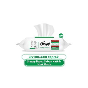 Easy Clean Beyaz Sabun Katkılı Yüzey Temizlik Havlusu 6x100 (600 Yaprak)