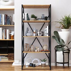 Dekoratif Çok Amaçlı Kitaplık 5 Raflı 30*70*160