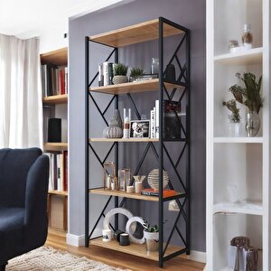 Dekoratif Çok Amaçlı Kitaplık 5 Raflı 30*70*160