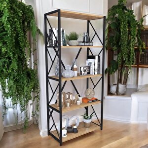 Dekoratif Çok Amaçlı Kitaplık 5 Raflı 30*70*160