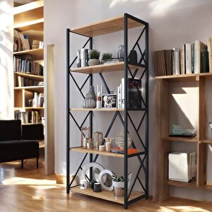 Dekoratif Çok Amaçlı Kitaplık 5 Raflı 30*70*160