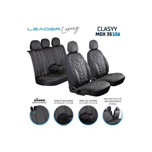 Jeep Patriot Yeni Lüx Deri Oto Koltuk Kılıfı Ön Arka Takım Set Classy Si̇yah Siyah