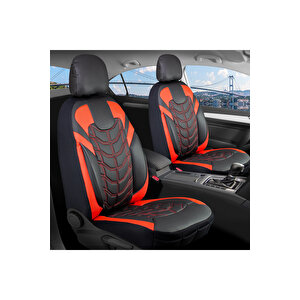 Renault Modus Lüx Deri Oto Koltuk Kılıfı Ön Arka Takım Set Classy Si̇yah Kirmizi Siyah - Kırmızı