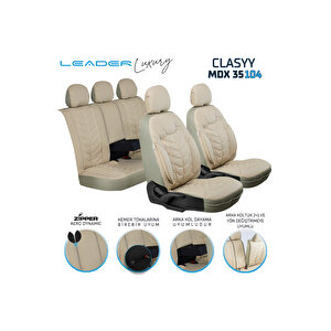 Nissan Note Yeni Lüx Deri Oto Koltuk Kılıfı Ön Arka Takım Set Classy Bej