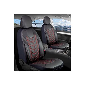 Chevrolet Cruze Sedan Lüx Deri Oto Koltuk Kılıfı Ön Arka Takım Set Classy Kirmizi Si̇yah Kırmızı - Siyah