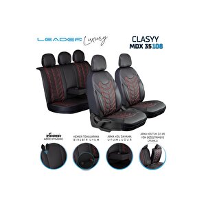 Seat Arona Lüx Deri Oto Koltuk Kılıfı Ön Arka Takım Set Classy Kirmizi Si̇yah Kırmızı Siyah