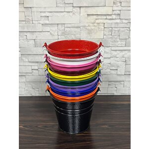 5 Adet Saplı Mini Sarı Renk Kova (18x13x15)