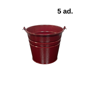 5 Adet Saplı Mini Bordo Renk Kova (18x13x15)