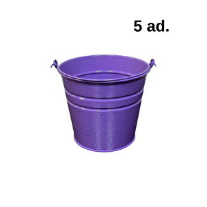 5 Adet Saplı Mini Mor Renk Kova (18x13x15)