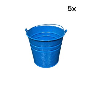 5'li Saplı Mini Mavi Renk Kova (18x13x15)
