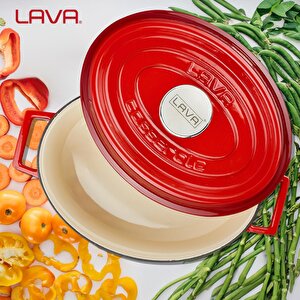Döküm Oval Tencere. Edition Serisi Ölçü 25x31cm. Kırmızı